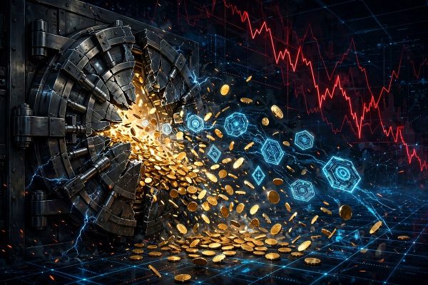 Binance hack illustration showing stolen crypto funds