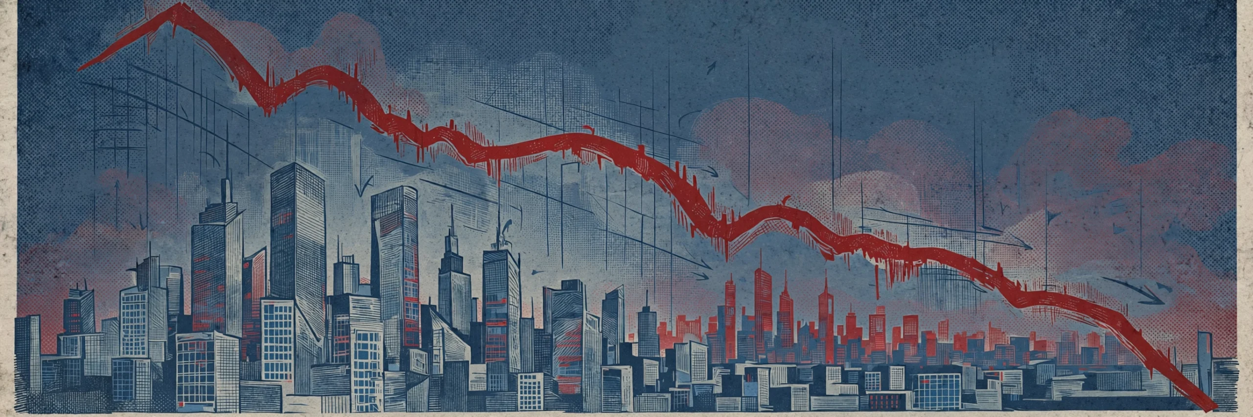 Alphabet stock drop illustration showing a falling market chart for Google's parent company