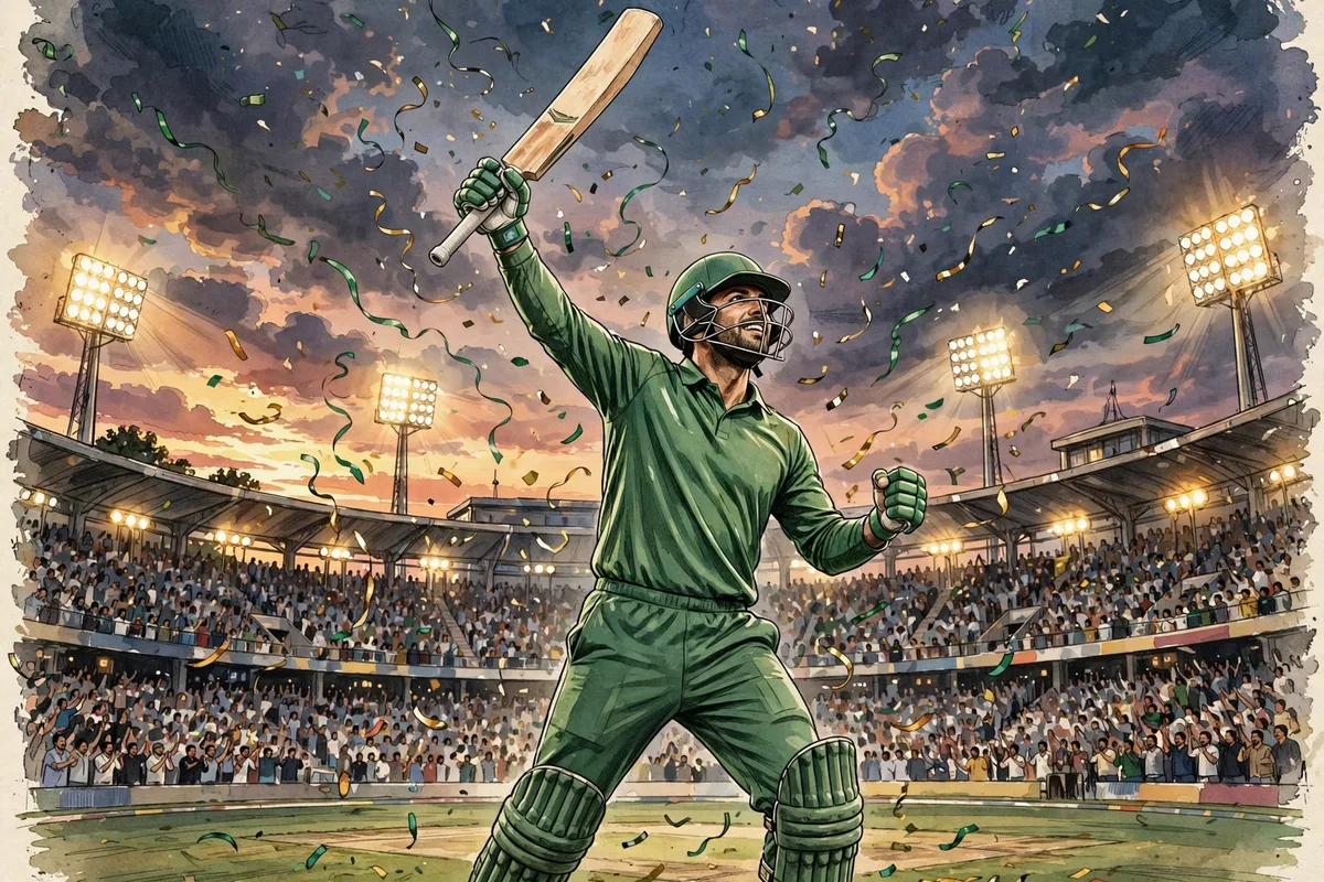 Pakistan vs Sri Lanka final result — Pakistan celebrate winning the ODI tri-series final at Gaddafi Stadium Lahore